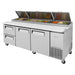 Turbo Air TPR-93SD-D2-N 93" Super Deluxe Pizza Prep Table w/ Refrigerated Base, 115v-cityfoodequipment.com