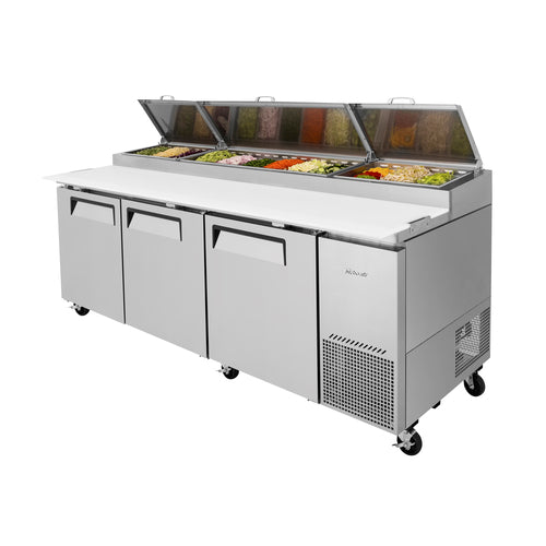 Turbo Air TPR-93SD-N 93" Super Deluxe Pizza Prep Table w/ Refrigerated Base, 115v-cityfoodequipment.com