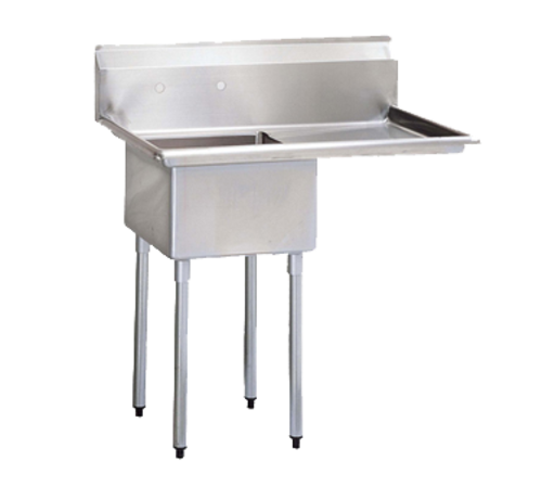 Turbo Air TSA-1-12-R1 39" 1 Compartment Sink w/ 18"L x 18"W Bowl, 12" Deep-cityfoodequipment.com