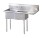 Turbo Air TSA-2-R1 57" 2 Compartment Sink w/ 18"L x 18"W Bowl, 11" Deep-cityfoodequipment.com