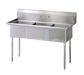 Turbo Air TSA-3-14-N 60" 3 Compartment Sink w/ 18"L x 18"W Bowl, 14" Deep-cityfoodequipment.com