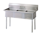 Turbo Air TSA-3-N 60" 3 Compartment Sink w/ 18"L x 18"W Bowl, 11" Deep-cityfoodequipment.com