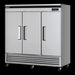 Turbo Air TSF-72SD-N 81 7/8" Super Deluxe Three Section Reach In Freezer, (3) Left/Right Hinge Solid Doors, 115v-cityfoodequipment.com