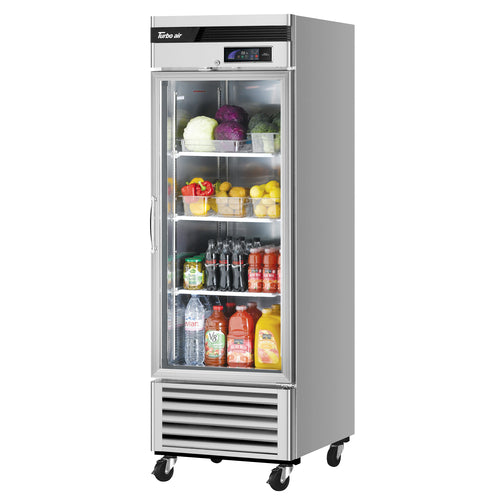 Turbo Air TSR-23GSD-N6 27" One Section Reach In Refrigerator, (1) Right Hinge Glass Door, 115v-cityfoodequipment.com