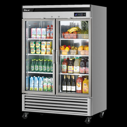Turbo Air TSR-49GSD-N 54 3/8" Two Section Reach In Refrigerator, (2) Left/Right Hinge Glass Doors, 115v-cityfoodequipment.com