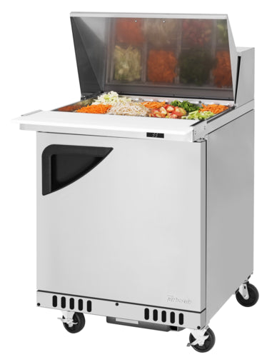 Turbo Air TST-28SD-12-FB-N 27 1/2" Super Deluxe Mega Top Sandwich/Salad Prep Table w/ Refrigerated Base, 115v-cityfoodequipment.com
