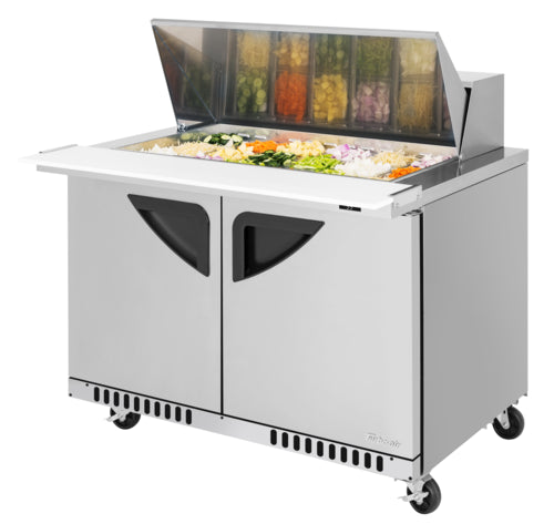 Turbo Air TST-48SD-18-FB-N 48 1/4" Super Deluxe Mega Top Sandwich/Salad Prep Table w/ Refrigerated Base, 115v-cityfoodequipment.com
