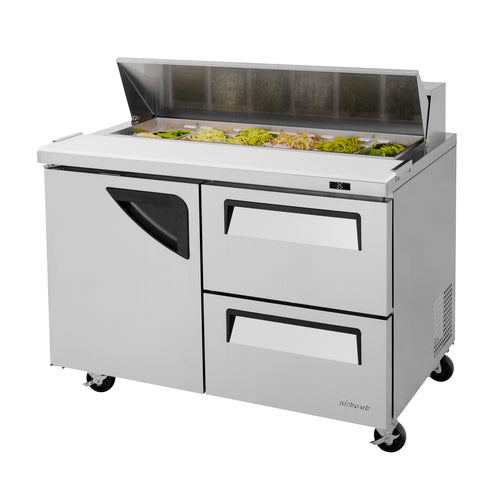Turbo Air TST-48SD-D2-N 48 1/4" Super Deluxe Sandwich/Salad Prep Table w/ Refrigerated Base, 115v-cityfoodequipment.com