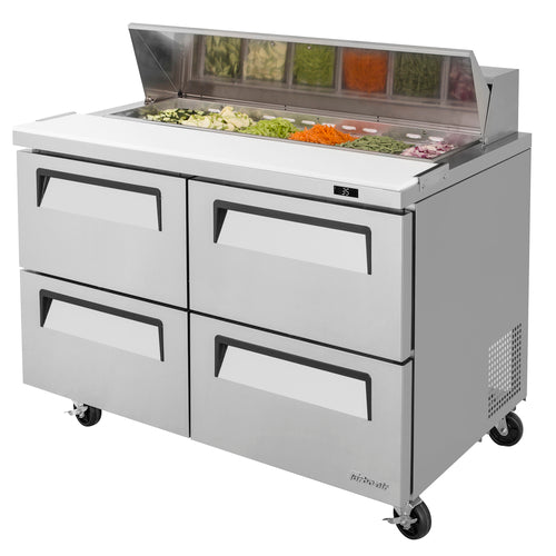 Turbo Air TST-48SD-D4-N 48 1/4" Super Deluxe Sandwich/Salad Prep Table w/ Refrigerated Base, 115v-cityfoodequipment.com