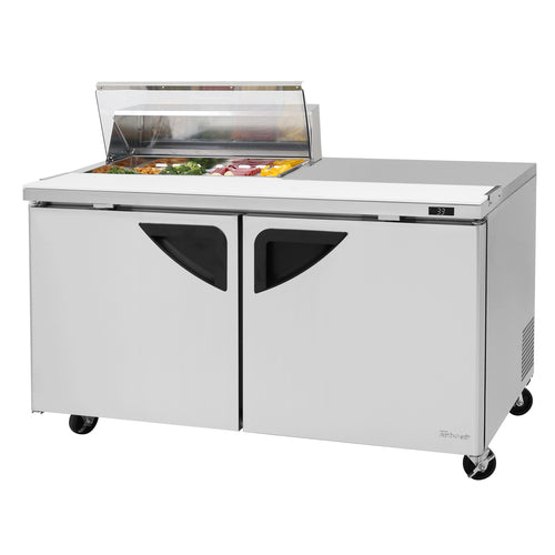 Turbo Air TST-60SD-08S-N-CL 60 1/4" Super Deluxe Sandwich/Salad Prep Table w/ Refrigerated Base, 115v-cityfoodequipment.com