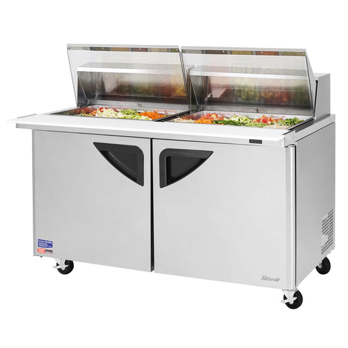 Turbo Air TST-60SD-24-N-CL 60 1/4" Super Deluxe Mega Top Sandwich/Salad Prep Table w/ Refrigerated Base, 115v-cityfoodequipment.com