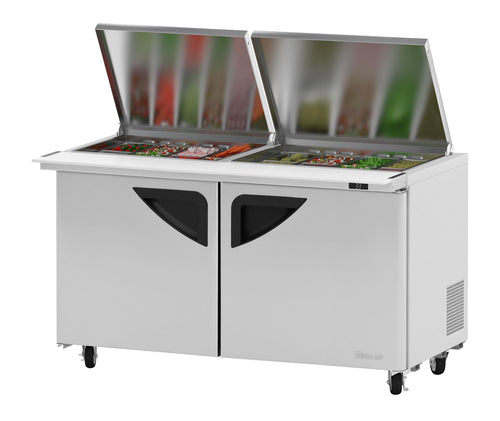 Turbo Air TST-60SD-24-N-FL 60 1/4" Super Deluxe Mega Top Sandwich/Salad Prep Table w/ Refrigerated Base, 115v-cityfoodequipment.com