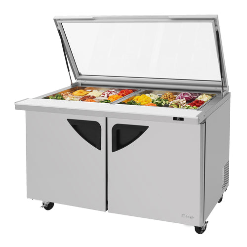 Turbo Air TST-60SD-24-N-GL 60 1/4" Super Deluxe Mega Top Sandwich/Salad Prep Table w/ Refrigerated Base, 115v-cityfoodequipment.com