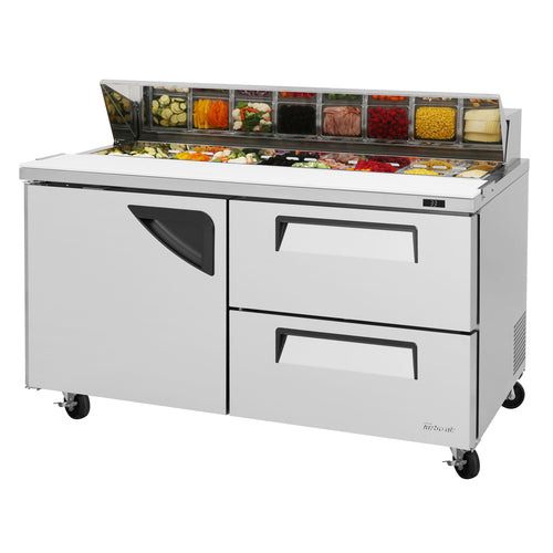 Turbo Air TST-60SD-D2-N 60 1/4" Super Deluxe Sandwich/Salad Prep Table w/ Refrigerated Base, 115v-cityfoodequipment.com