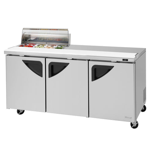 Turbo Air TST-72SD-08S-N-CL 72 5/8" Super Deluxe Sandwich/Salad Prep Table w/ Refrigerated Base, 115v-cityfoodequipment.com