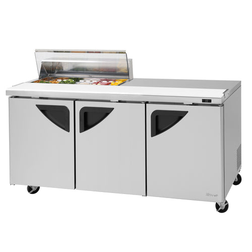 Turbo Air TST-72SD-10S-N-CL 72 5/8" Super Deluxe Sandwich/Salad Prep Table w/ Refrigerated Base, 115v-cityfoodequipment.com