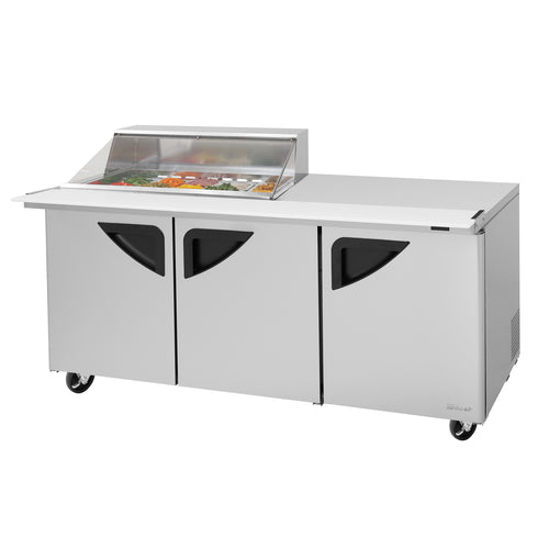 Turbo Air TST-72SD-15M-N-CL 72 5/8" Super Deluxe Mega Top Sandwich/Salad Prep Table w/ Refrigerated Base, 115v-cityfoodequipment.com
