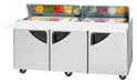 Turbo Air TST-72SD-18-N 72 5/8" Super Deluxe Sandwich/Salad Prep Table w/ Refrigerated Base, 115v-cityfoodequipment.com