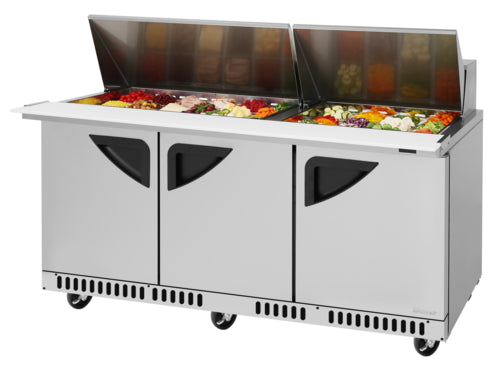 Turbo Air TST-72SD-30-FB-N 72 5/8" Super Deluxe Mega Top Sandwich/Salad Prep Table w/ Refrigerated Base, 115v-cityfoodequipment.com