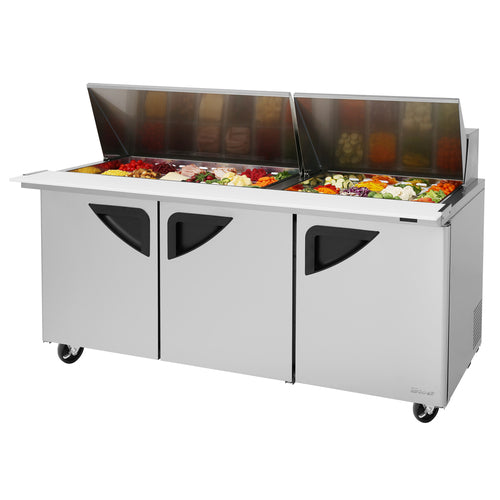 Turbo Air TST-72SD-30-N 72 5/8" Super Deluxe Mega Top Sandwich/Salad Prep Table w/ Refrigerated Base, 115v-cityfoodequipment.com