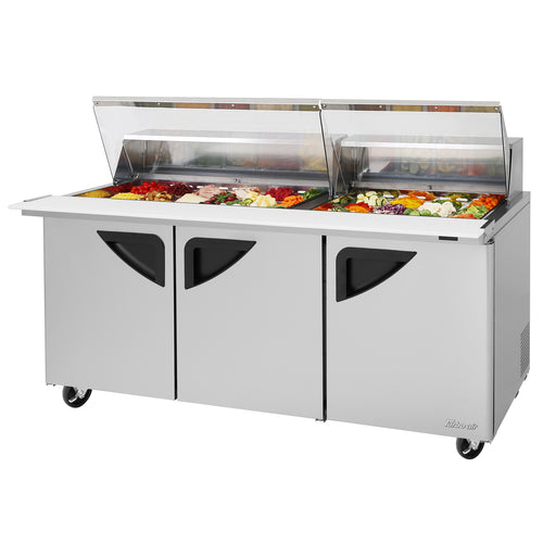 Turbo Air TST-72SD-30-N-CL 72 5/8" Super Deluxe Mega Top Sandwich/Salad Prep Table w/ Refrigerated Base, 115v-cityfoodequipment.com