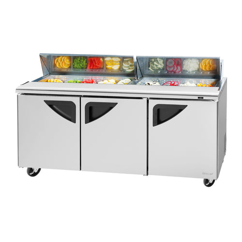 Turbo Air TST-72SD-N 72 5/8" Super Deluxe Sandwich/Salad Prep Table w/ Refrigerated Base, 115v-cityfoodequipment.com