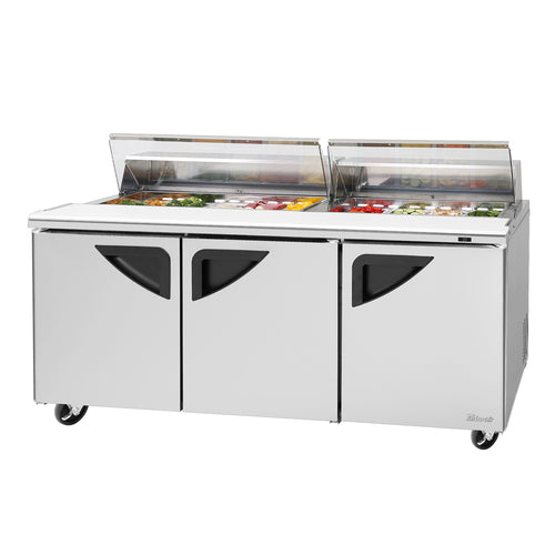 Turbo Air TST-72SD-N-CL 72 5/8" Super Deluxe Sandwich/Salad Prep Table w/ Refrigerated Base, 115v-cityfoodequipment.com