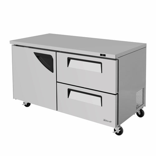 Turbo Air TUR-60SD-D2-N 60 1/4" W Undercounter Refrigerator w/ (2) Section, (1) Door & (2) Drawers, 115v-cityfoodequipment.com