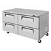 Turbo Air TUR-60SD-D4-N 60 1/4" W Undercounter Refrigerator w/ (2) Sections & (4) Drawers, 115v-cityfoodequipment.com