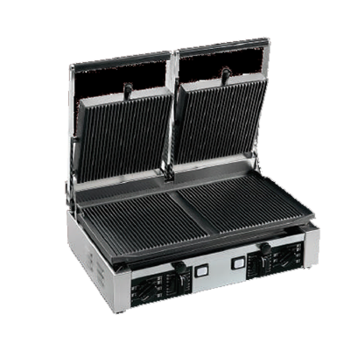 Univex PPRESS2R Double Commercial Panini Press W/ Cast Iron Grooved Plates, 220v/1ph-cityfoodequipment.com