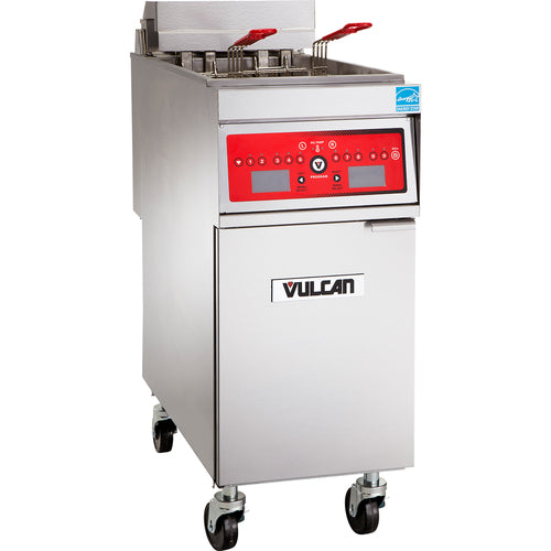 Vulcan 1ER50A Electric Fryer - (1) 50 lb Vat, Floor Model, 208v/3ph-cityfoodequipment.com