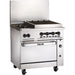 Vulcan 36C-2B24CBN 36" 2 Burner Gas Range W/ Charbroiler & Convection Oven, Natural Gas-cityfoodequipment.com