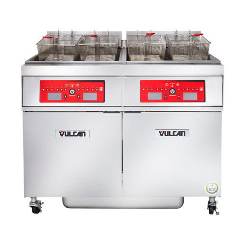 Vulcan 4ER50DF Electric Fryer - (4) 50 lb Vats, Floor Model, 208v/3ph-cityfoodequipment.com