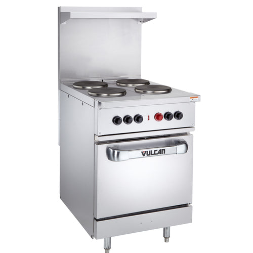 Vulcan EV24S-4FP240 24" EV Series Electric Range W/ (4) French Hot Plates, 240v/1ph/3ph-cityfoodequipment.com