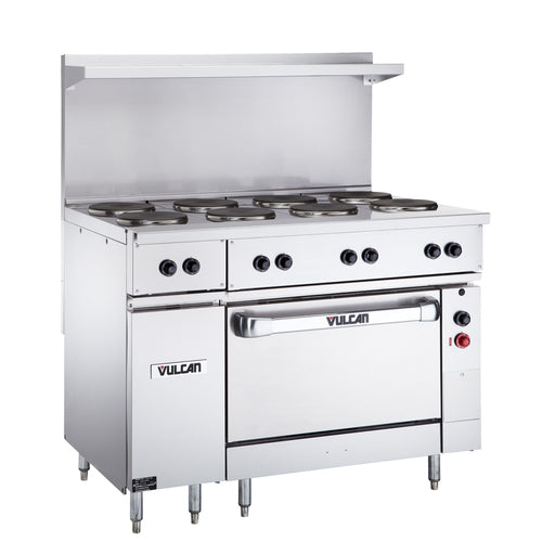 Vulcan EV48S-4HT208 48" EV Series Electric Range W/ (4) Hot Tops, 208v/1ph/3ph-cityfoodequipment.com