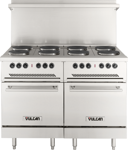Vulcan EV48SS-8FP240 48" EV Series Electric Range W/ (8) French Hot Plates, 240v/1ph/3ph-cityfoodequipment.com
