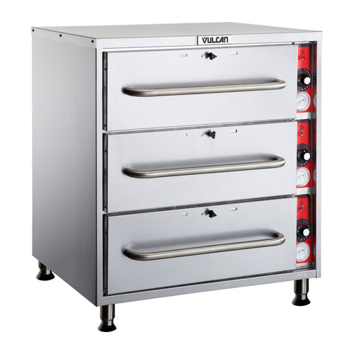 Vulcan VW3S 27.5"W Freestanding Warming Drawer W/ (3) 21.5" Compartments, 120v-cityfoodequipment.com