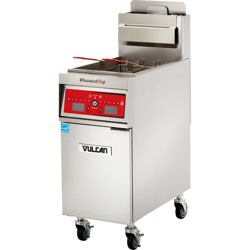Vulcan 1VK45AF Gas Fryer - (1) 50 lb Vat, Floor Model, Natural Gas-cityfoodequipment.com