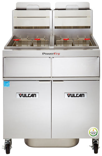 Vulcan 3TR65CF Gas Fryer - (3) 70 lb Vats, Floor Model, Natural Gas-cityfoodequipment.com