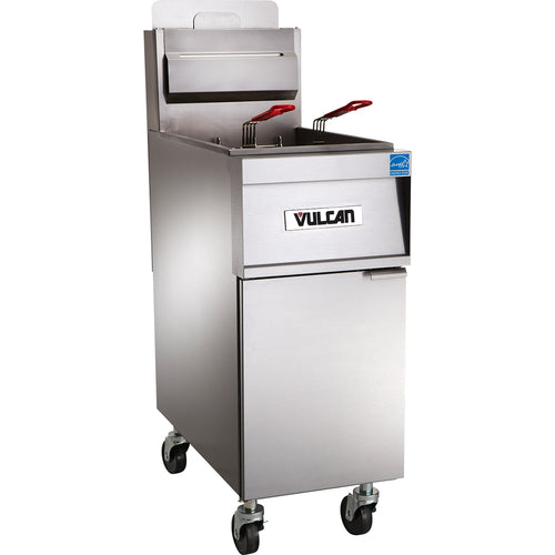 Vulcan 4TR65DF Gas Fryer - (4) 70 lb Vats, Floor Model, Natural Gas-cityfoodequipment.com