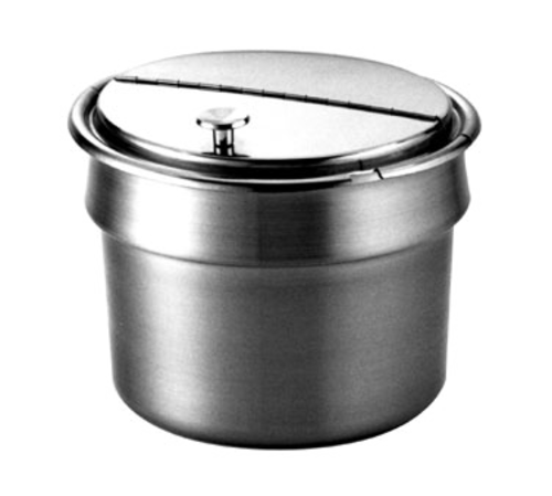 Wells 21057 11 qt Round Inset w/ Hinged Lid & No Handles-cityfoodequipment.com