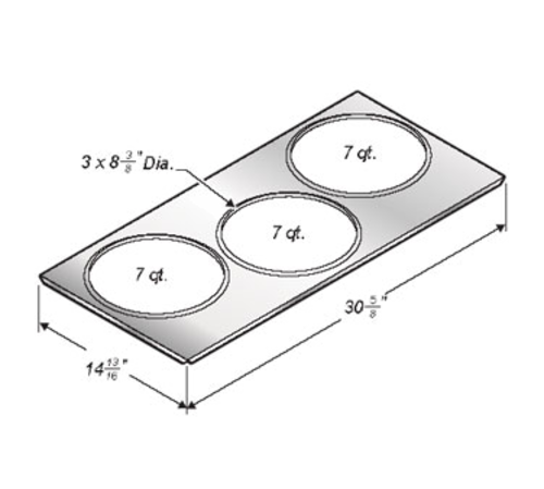 Wells 22589 Adapter Top For SMPT-27 To Hold (3) 7-qt Insets-cityfoodequipment.com