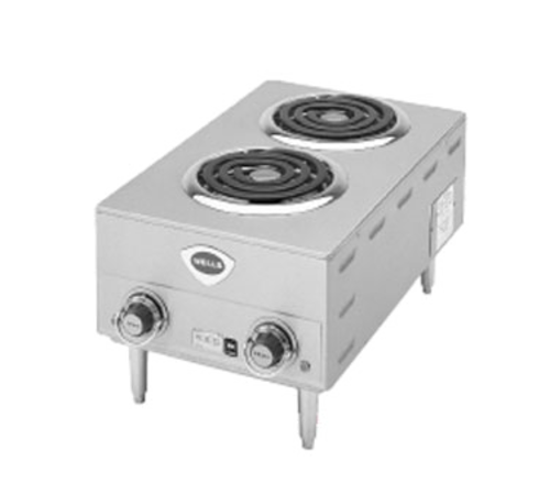 Wells H-63 14 3/4" Electric Hotplate w/ (2) Burners & Infinite Controls, 208/240v/1ph-cityfoodequipment.com