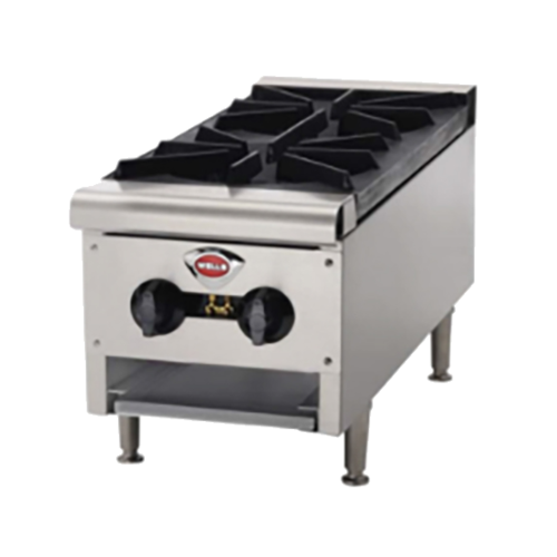 Wells HDHP-1230G 12 3/8" Gas Hotplate w/ (2) Burners & Infinite Controls, Convertible-cityfoodequipment.com