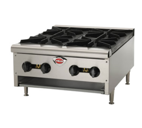 Wells HDHP-2430G 23 3/8" Gas Hotplate w/ (4) Burners & Manual Controls, Convertible-cityfoodequipment.com