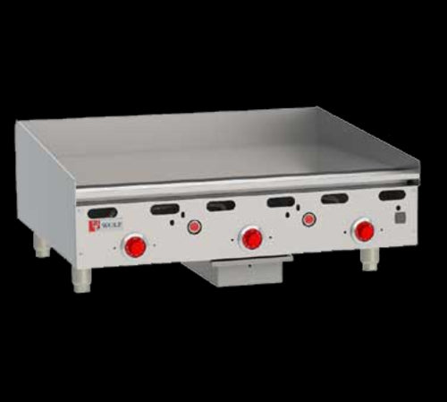 Wolf ASA36-30 36" Gas Griddle w/ Thermostatic Controls - Deep Depth, 1" Steel Plate, Natural Gas-cityfoodequipment.com