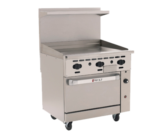 Wolf C36S-36G 36" Gas Range W/ Full Griddle & Standard Oven, Natural Gas-cityfoodequipment.com
