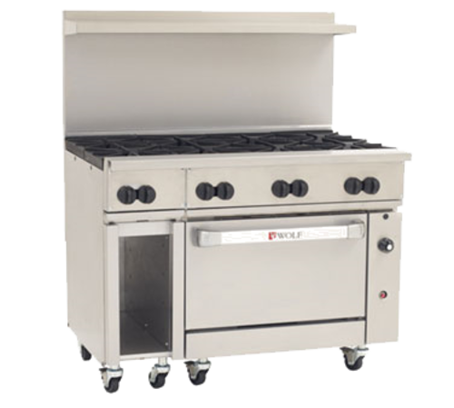 Wolf C48S-8B 48" 8 Burner Gas Range W/ Standard Oven, Natural Gas-cityfoodequipment.com