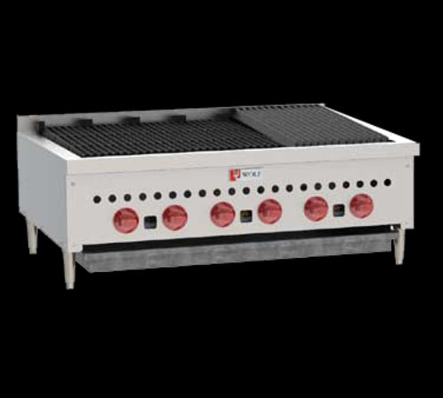 Wolf SCB36 36" Gas Charbroiler w/ (6) Burners & Cast Iron Grates, Natural Gas-cityfoodequipment.com