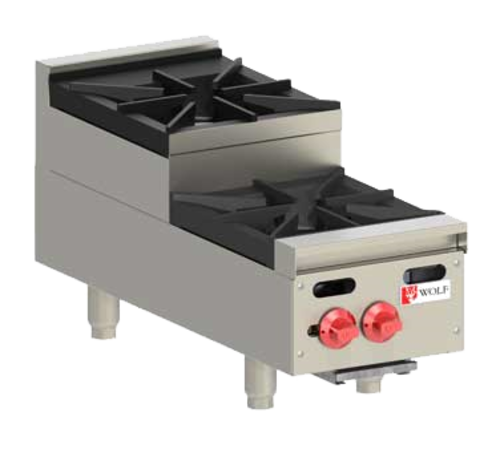 Wolf AHP212U 12" Gas Hotplate w/ (2) Burners & Manual Controls, Liquid Propane-cityfoodequipment.com